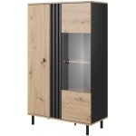 Meble Laski Madis WITN_90_2D Dvoudveřová prosklená Dub Artisan / Černý Antracit – Hledejceny.cz