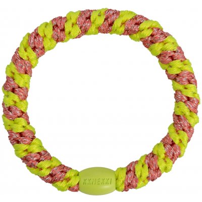 KKNEKKI Gumička do vlasů Kknekki Stripe Coral/Neon Yellow, žlutá barva, textil – Zbozi.Blesk.cz
