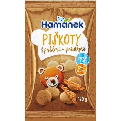 Hamánek Piškoty špaldové perníkové 120 g – Zboží Dáma
