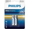 Baterie primární Philips Ultra Alkaline AAA 2ks LR03E2B/10