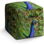 Sablio Taburet Cube Páv: 40x40x40 cm – Zboží Dáma