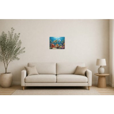 Obraz na plátně – Veselí podmořští kamarádi 50 × 40 cm – Hledejceny.cz
