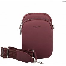 David Jones Dvouoddílová vínová crossbody kabelka taštička na mobil CM6906A