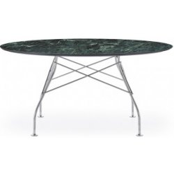 Glossy Marble finish kulatý 130 cm zlatá bílá mramor Kartell