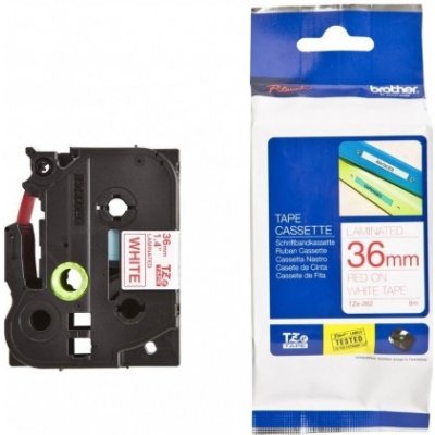 Brother TZ-262/TZE-262 červený tisk/bílý podklad 36 mm x 8 m originální páska – Sleviste.cz