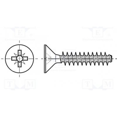 BOSSARD 3205444 Vrut; pro plasty; 2,5x10; Hlava: kuželová; Pozidriv; PZ1; ocel – Hledejceny.cz