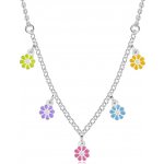 Šperky eshop Stříbrný dětský, květiny s barevnými okvětními lístky AA05.12 – Zboží Mobilmania
