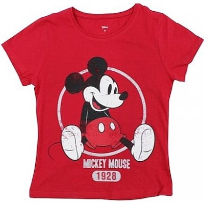 Dámské triko s kr. rukávem Mickey Mouse červená – Zbozi.Blesk.cz