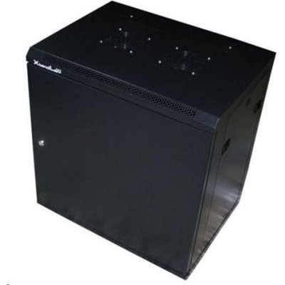 XtendLan 19" nástěnný 12U 600mm x 450mm nosnost 60kg plné dveře svařený WS-12U-64-FS-BLACK