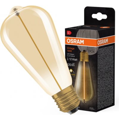 Osram ST64 Edison E27 2,2W = 12W 120 lm 2700K teplá bílá Filament Vintage 1906 – Zboží Mobilmania