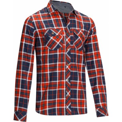 OKKSO KOSTKOVANÁ KOŠILE S DLOUHÝM RUKÁVEM SENTIER MODRO ČERVENÁ – Sleviste.cz