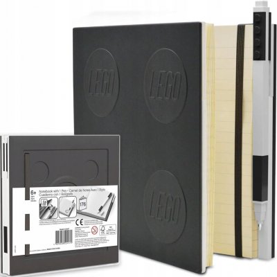LEGO Zápisník s gelovým perem jako klipem - černý – Sleviste.cz