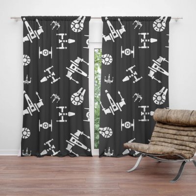 Sablio Závěs Star Wars Vesmírné lodě Pattern: 2ks 140x250cm – Zboží Mobilmania