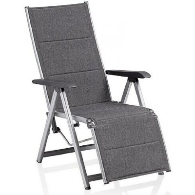 KETTLER BASIC PLUS PADDED relaxační, polohovací, hliníkové křeslo stříbrná / antracit – Hledejceny.cz
