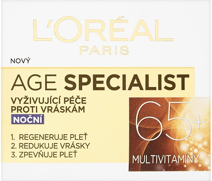 L'Oréal Age Specialist 65+ vyživující noční krém proti vráskám  (Multivitamins) 50 ml od 134 Kč - Heureka.cz