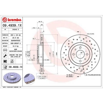 Brzdový kotouč BREMBO 09.4939.1X – Sleviste.cz