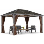 Garden Point Zahradní altán Milos 3x4m s hnědými závěsy – Sleviste.cz