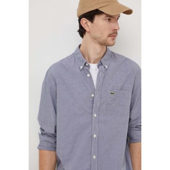 Lacoste bavlněná košile regular s límečkem button-down CH5621 tmavomodrá