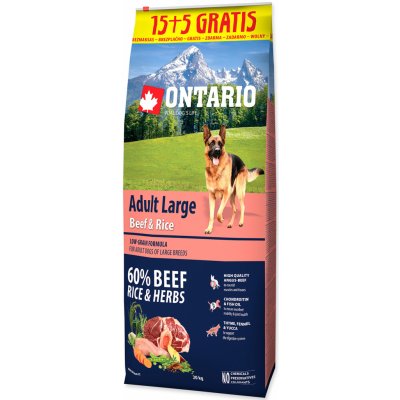 Ontario Adult Large Beef & Rice 20 kg – Hledejceny.cz