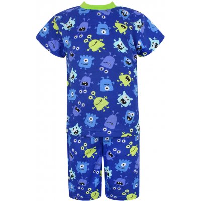 V-Mart Pyžamo s krátkým rukávem Příšerky na tmavě modré Modrá – Sleviste.cz