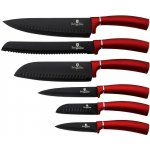 Berlingerhaus Sada nožů s magnetickým držákem Burgundy Metallic Line 6 ks – Zboží Dáma