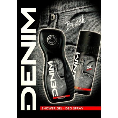 Denim Black deospray 150 ml + sprchový gel 250 ml dárková sada – Zboží Mobilmania