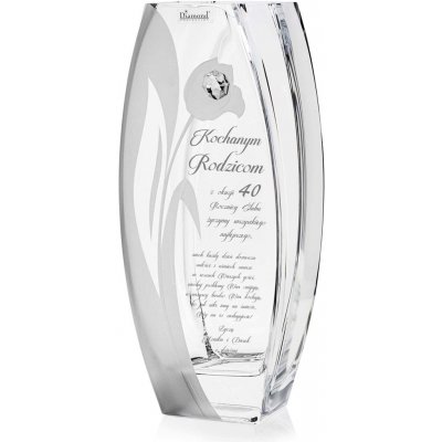 Skleněná dekorativní váza s hranolem SWAROVSKI 32cm X2771 + Gravírování – Hledejceny.cz
