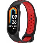 Xiaomi Mi Smart Band 8/9/10 náhradní náramek - Sportovní prodyšný perforovaný Černo červená MBSCZ-SPP802 – Zboží Živě