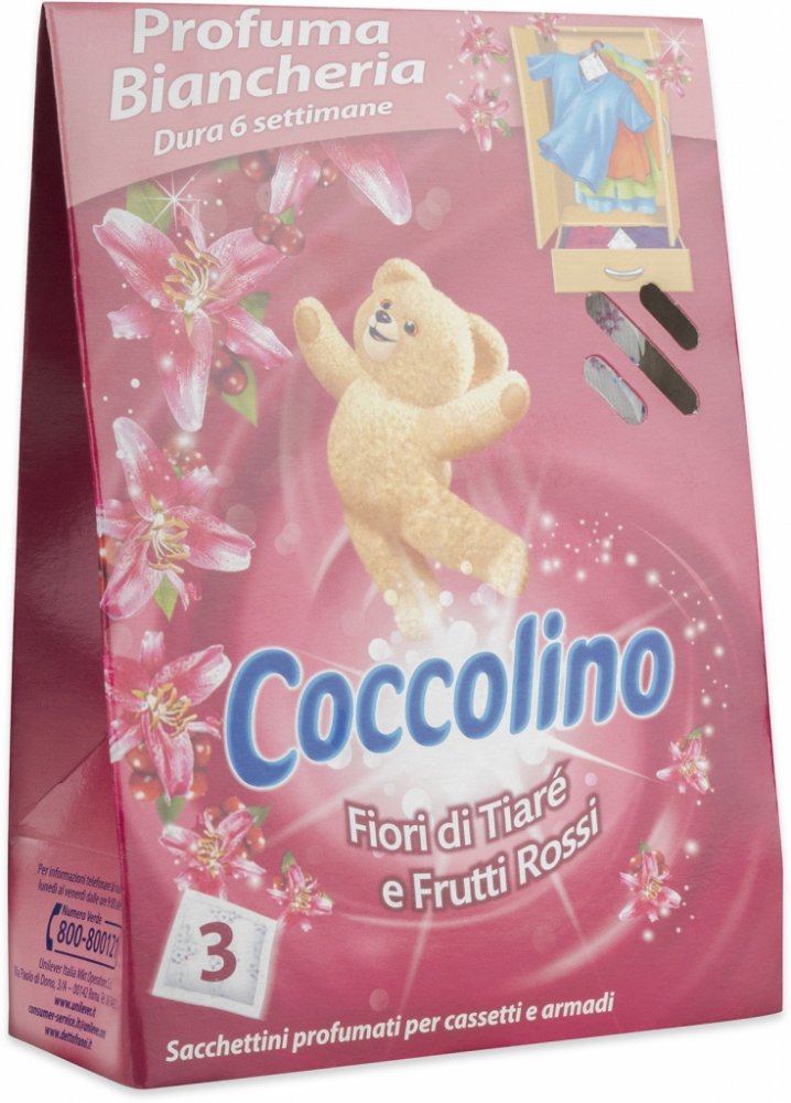 Coccolino vonné sáčky Fiori di Tiaré e Frutti Rossi 3 ks | Srovnanicen.cz