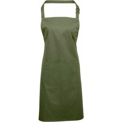 Premier PR154 Zástěra s laclem a kapsou na břiše Colours zelená olive – Hledejceny.cz