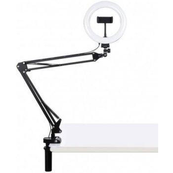 Puluz Selfie Ring kruhové LED světlo 7.9'' + držák na stůl, černé PKT3089B