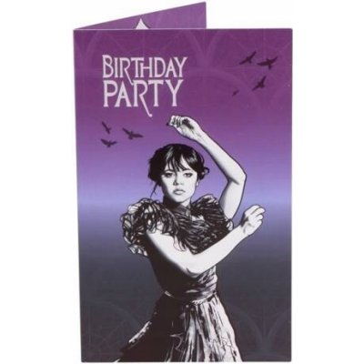 NAROZENINOVÉ POZVÁNKY WEDNESDAY ANGLIČTINA 8KS 10 CM X 16 CM – Zboží Mobilmania