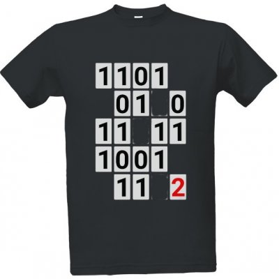 Tričko s potiskem Binární vtip pánské Šedá – Zboží Mobilmania