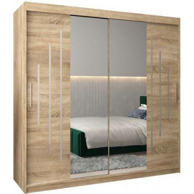 DobreSny se zrcadlem YORK1 200 x 200 cm Dub Sonoma – Sleviste.cz