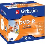 Verbatim DVD-R 4,7GB 16x, slim jewel, 10ks (43521) – Zboží Živě