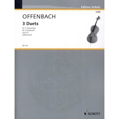 Jacques Offenbach 3 Duets Opus 51 noty na violoncello