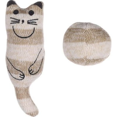 FLAMINGO - Faci kočka hnědá s catnipem 10cm – Zboží Mobilmania