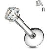 Piercing Šperky4U Labreta čtvercový kamínek LB01123C-1206