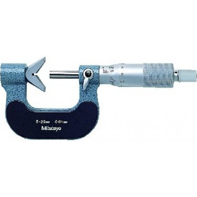 MITUTOYO Mikrometr třmenový analogový 5-25/001 mm prizmatický dotek s drážkou mitu-114-121 – Zboží Mobilmania