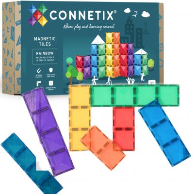 Connetix Rainbow Rectangle Pack 18ks obdelníků – Zboží Mobilmania