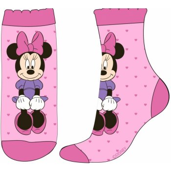 E plus M Dívčí ponožky se srdíčky Minnie růžové