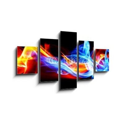 Obraz 5D pětidílný - 125 x 70 cm - Fire and ice Oheň a led – Zboží Mobilmania