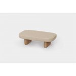 Vondom Nízký stolek Milos, obdélníkový 80x45x24 cm, rám dřevo iroko, deska beton – Hledejceny.cz