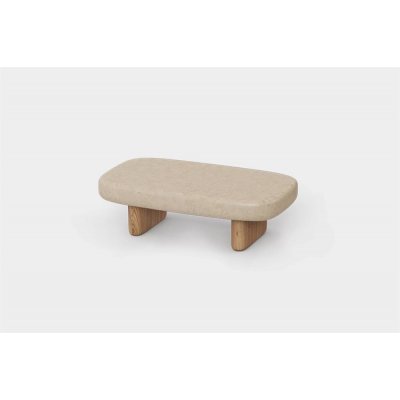 Vondom Nízký stolek Milos, obdélníkový 80x45x24 cm, rám dřevo iroko, deska beton – Hledejceny.cz