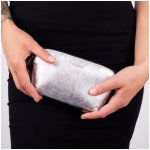 Segali kožená taštička etue A4 stříbrná – Zboží Dáma