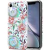 Pouzdro a kryt na mobilní telefon Apple Cadorabo pouzdro pro Apple iPhone XR Ochranné pouzdro s bílým TPU pouzdrem Flowers Flower Cover Case