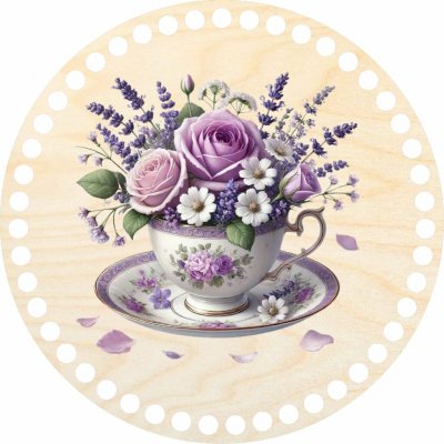 Dřevěný svět online Dno nebo víko na košík - Šálek s květy Velikost: 10 cm, Typ dna nebo víka: Dno/víko na háčkování – Zboží Dáma Dřevěný svět online Dno nebo víko na košík - Šálek s květy Velikost: 10 cm, Typ dna nebo víka: Dno/víko na háčkování – Zboží Dáma