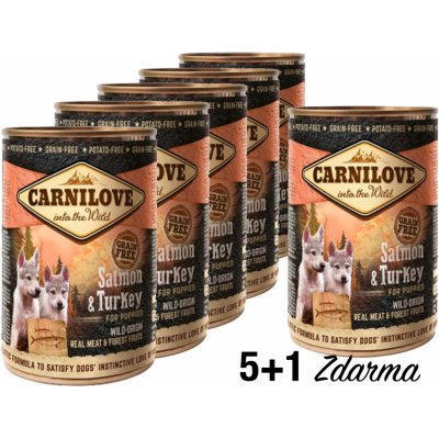 Carnilove Dog Wild Meat Salmon & Turkey for Puppies 6 x 400 g – Hledejceny.cz