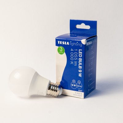 Tesla LED žárovka BULB E27, 9W, 230V, 1055lm, 25 000h, 4000K denní bílá 220st – Zboží Živě