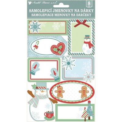 Anděl Samolepicí jmenovky na dárky 3D - s glitry - 8 ks - 1455 – Zboží Dáma